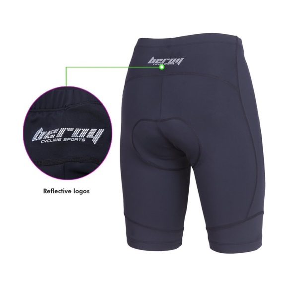 NWT Beroy Cycling Bike Shorts 3D Padded Gel Black L Large - Picture 5 of 9